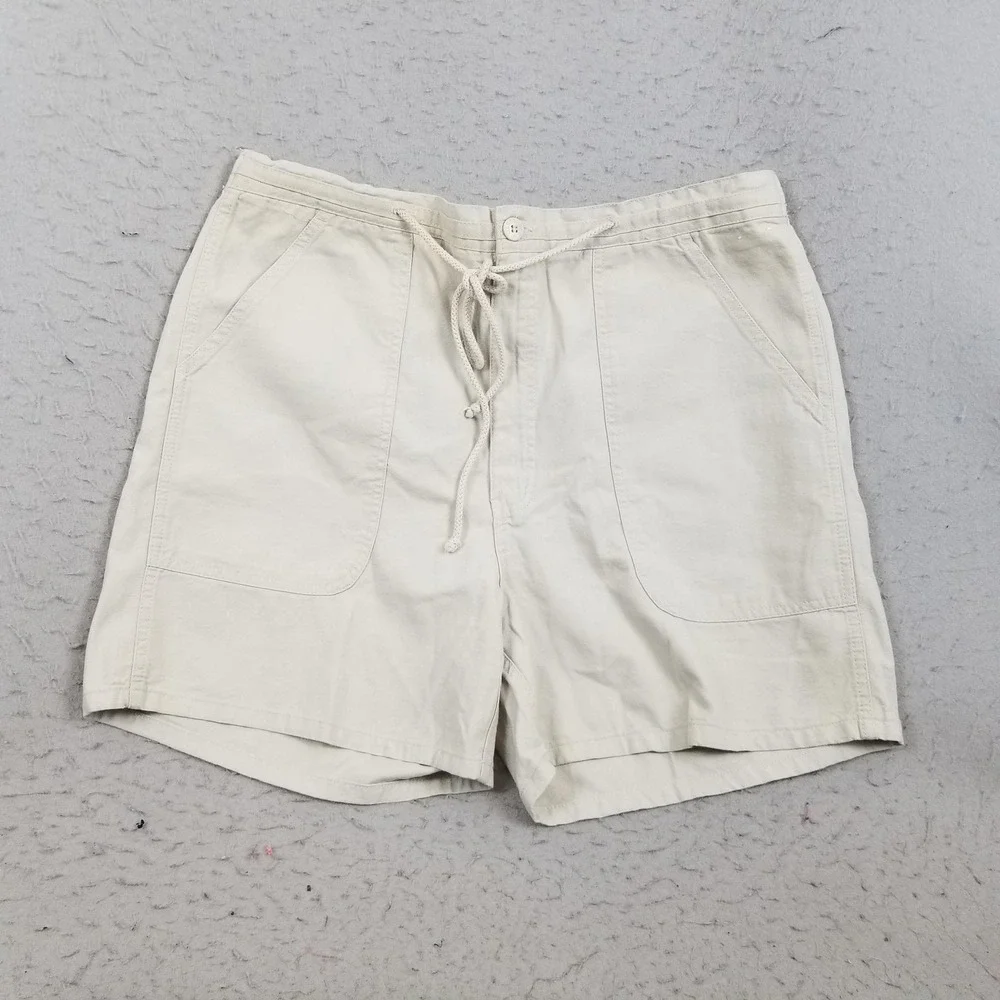 Weekender Shorts Mens 40 Beige Chino Cotton Elastic Waist 6 Inseam Casual Travel